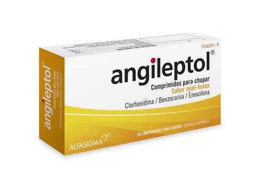 Angileptol 30 Comprimidos Para Chupar Miel-Limon