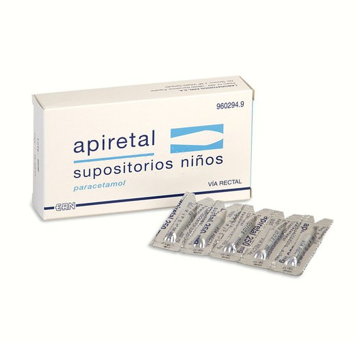 Apiretal Niños 250 Mg 5 Supositorios