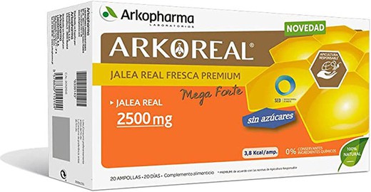 Arkoreal Jalea Real 2500mg Sin Azúcares 20 Ampollas