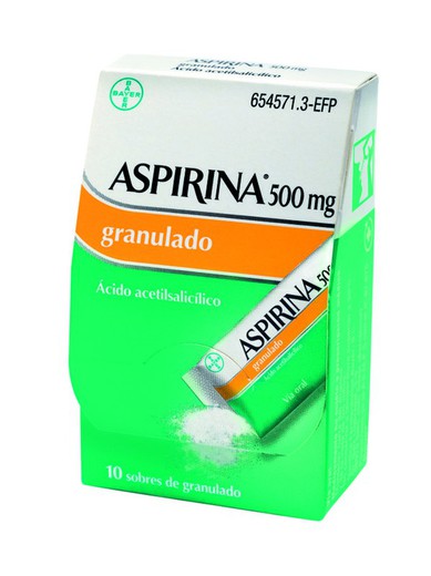 Aspirina 500 Mg 10 Sobres Granulado