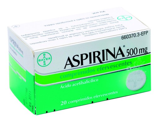 Aspirina 500 Mg 20 Comprimidos Efervescentes