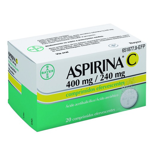 Aspirina C 400/240 Mg 20 Comprimidos Efervescent