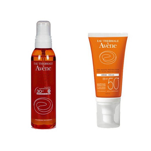 Avene aceite solar spf30 + Avene crema pieles secas spf50