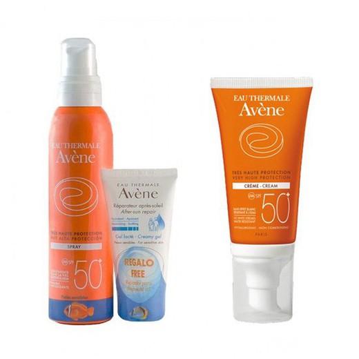 Avene spray spf50 + Avene crema pieles secas spf50