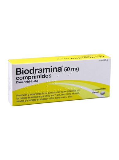 Biodramina 50 Mg 12 Comprimidos