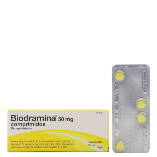 Biodramina 50 Mg 4 Comprimidos