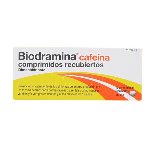 Biodramina Cafeina 12 Comprimidos