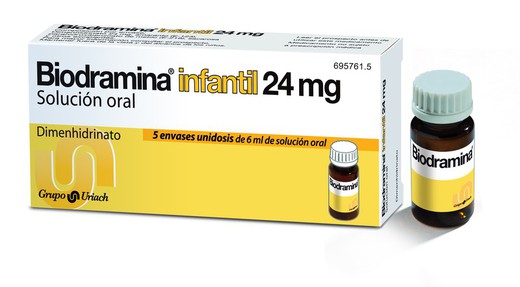 Biodramina Infantil 24 Mg Solucion Oral 5 Monodo