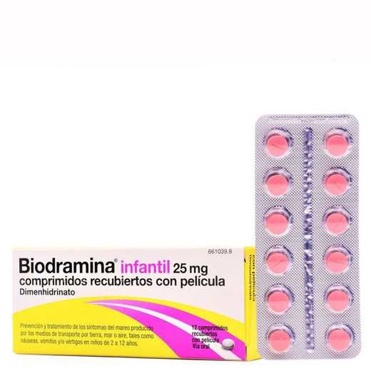 Biodramina Infantil 25 Mg 12 Comprimidos