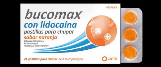 Bucomax Lidocaina 24 Pastillas Para Chupar Naran
