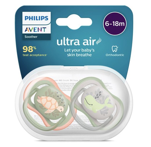 Chupete Silicona Philips Avent Ultra Air +18 Meses 2 Unidades Niño