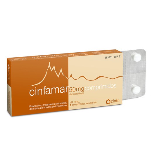 Cinfamar 50 Mg 4 Comprimidos Recubiertos