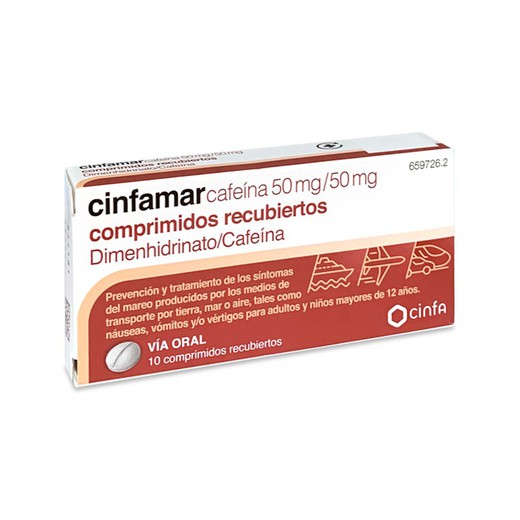 Cinfamar Cafeina 50/50 Mg 10 Comprimidos