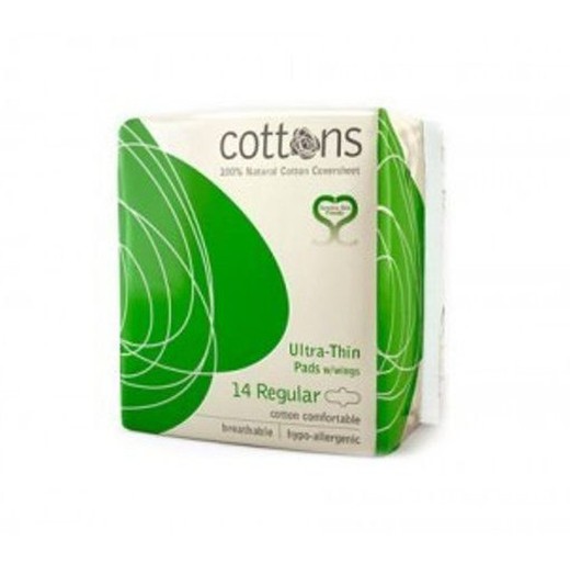 Cottons Compresa Ultra Thin Con Alas Regular 12 U