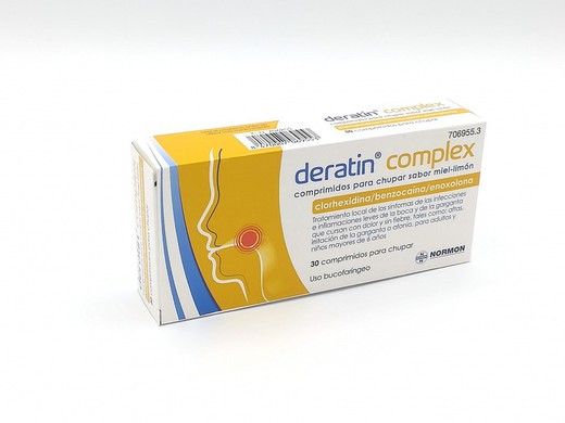 Deratin Complex 30 Comprimidos Miel-Limon