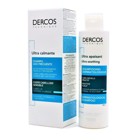 Dercos Champú Uso Frecuente Ultra Calmante Cabello Normal a Graso 200 ml