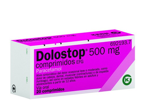 Dolostop 500 Mg 20 Comprimidos