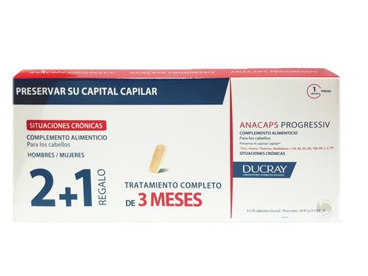 Ducray Anacaps Progressiv 3 X 30 cápsulas
