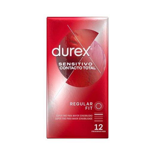 Durex Sensitivo Contacto Total 12 Preservativos