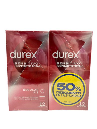 Durex Duplo Sensitivo Contacto Total 50% Descuento 24 Preservativos
