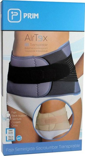 Faja Prim Sacrolumbar Airtex Transpirable Gris T-U