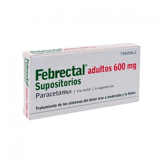 Febrectal Adultos 600 Mg 6 Supositorios