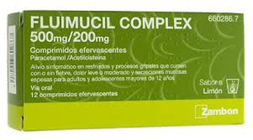 Fluimucil Complex 500/200 Mg 12 Comprimidos Efer