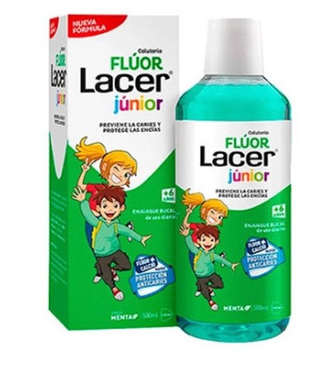 Fluor Lacer Júnior Colutorio Menta 0,05 Diario 500 ml