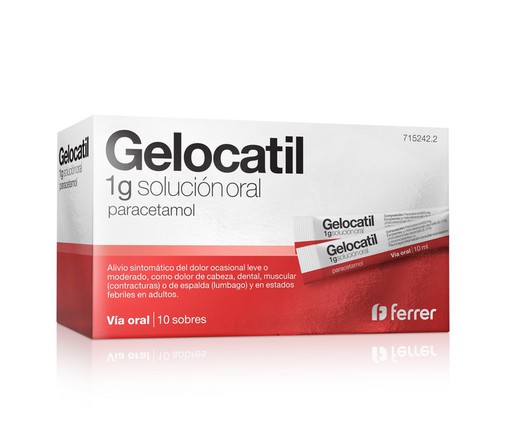 Gelocatil 1 G 10 Sobres Solucion Oral