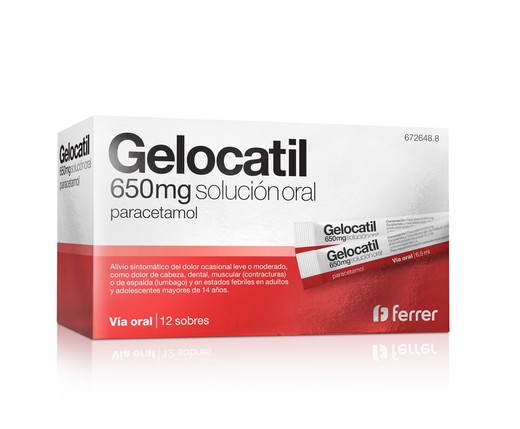 Gelocatil 650 Mg 12 Sobres Solucion Oral