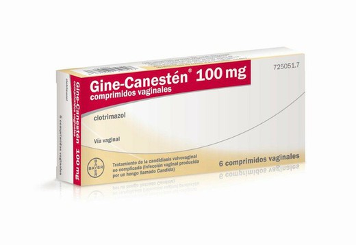 Gine Canesten 100 Mg 6 Comprimidos Vaginales