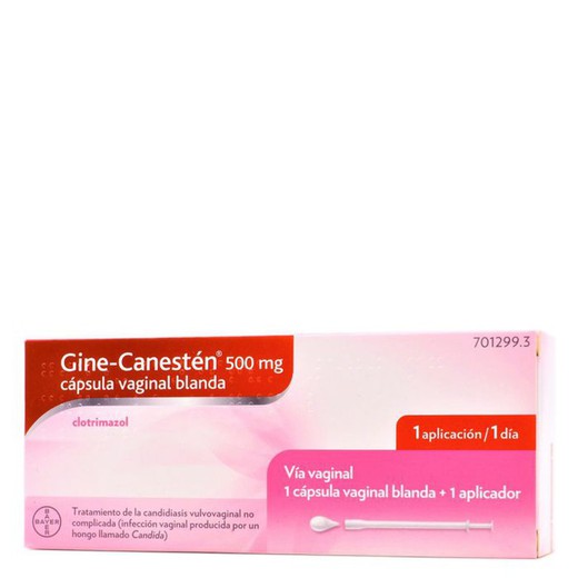 Gine-Canesten 500 Mg 1 Capsula Vaginal Blanda