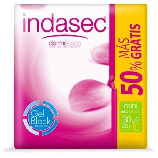 Indasec Mini Compresa Perdidas Leves Bolsa 20+10