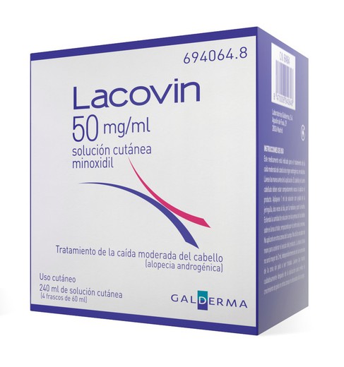 Lacovin 50 Mg/Ml Solucion Cutanea 4 Frascos 60 M