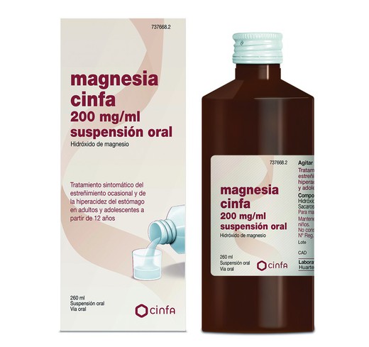 Magnesia Cinfa 200 Mg/Ml Suspension Oral 300 G