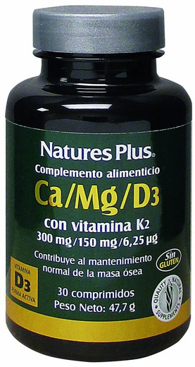 Nature's Plus Ca/Mg/D3+K2 30 comprimidos