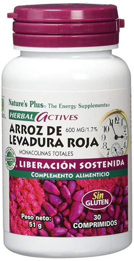 Natures Plus Levadura de Arroz Roja 30 Compirmidos