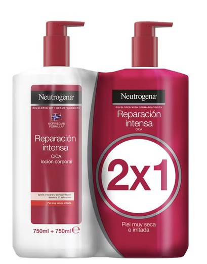 Neutrogena Fórmula Noruega Loción Corporal Reparación Intensa Piel Muy Seca y Rugosa 2 Envases 750ml