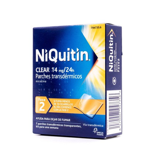 Niquitin Clear 14 Mg/24 H 7 Parches Transdermico