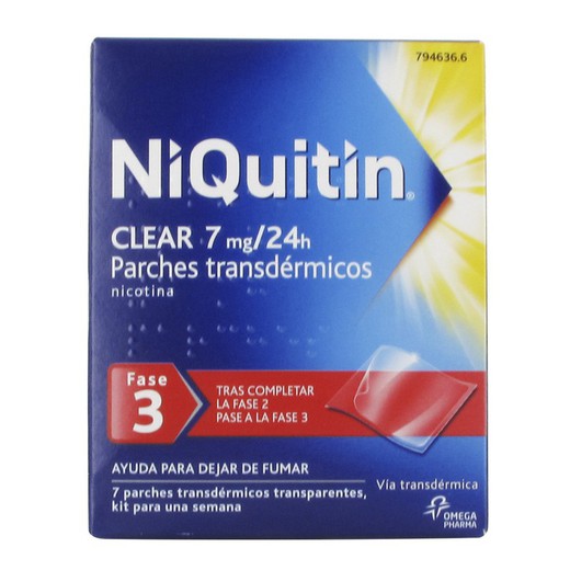 Niquitin Clear 7 Mg/24 H 7 Parches Transdermicos