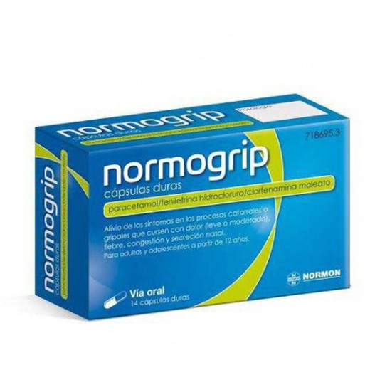 Normogrip 500/4/10 Mg 14 Capsulas