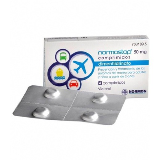 Normostop 50 Mg 4 Comprimidos Recubiertos
