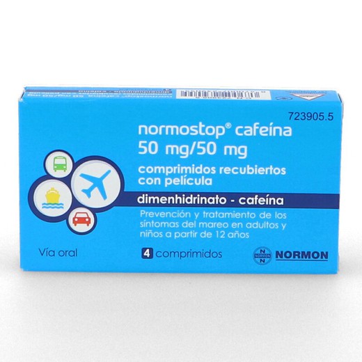 Normostop Cafeina 50/50 Mg 4 Comprimidos