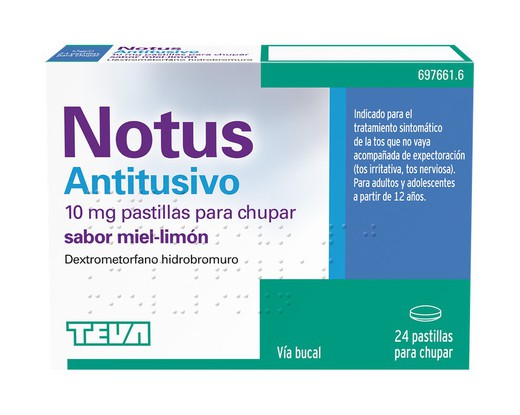 Notus Antitusivo 10 Mg 24 Pastillas Para Chupar