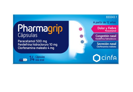 Pharmagrip 500/4/10 Mg 14 Capsulas