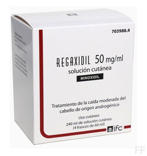 Regaxidil 50 Mg/Ml Solucion Cutanea 4 Frascos 60ml