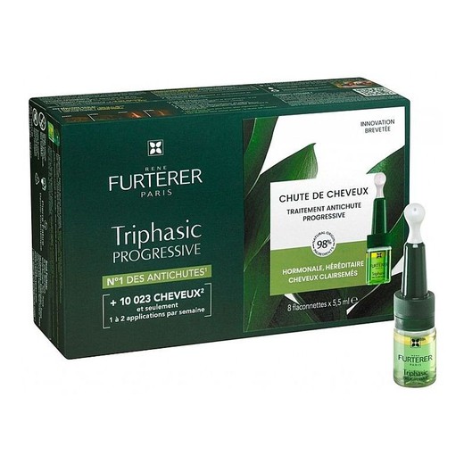 Rene Furterer Triphasic Progressive Tratamiento Anticaída Progresiva 8 frascos x 5,5 ml