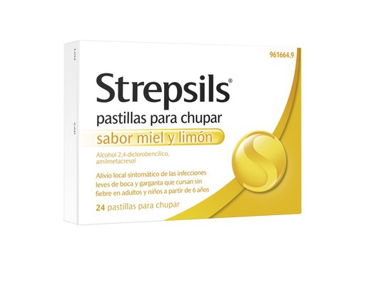 Strepsils 24 Pastillas Para Chupar Miel-Limon