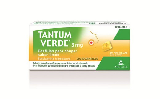 Tantum Verde 3 Mg 20 Pastillas Para Chupar Limon