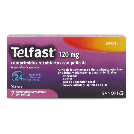 Telfast 120 mg 7 comprimidos recubiertos